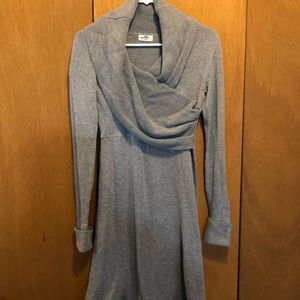 Wrap style sweater dress